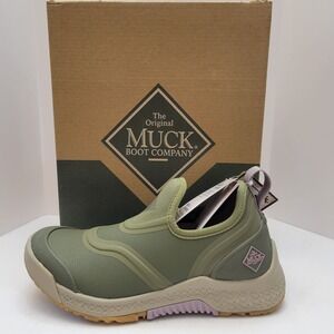 Muck Outscape Low Boots Women's Size 5 Olive‎ Green Rubber Coated Slip Ons Shoes